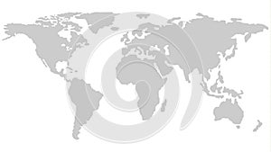 World Map Outline in Grey