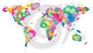 World Map Paint splattered