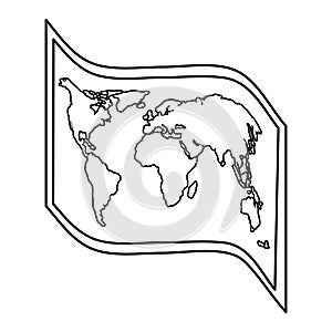 world map paper guide icon