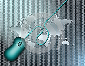 World Map and PC Mouse