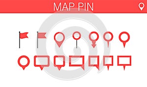 World map Pins collection set. Vector illustration.