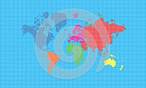 World map of pixel squares