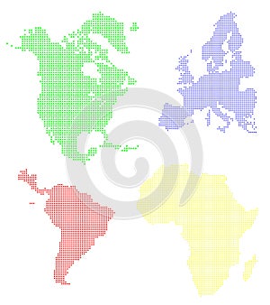 World map pixelated photo