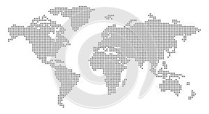 World Map with pixels - vector photo
