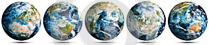 World map planet Earth set