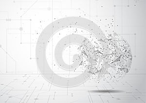 World map point, line, composition the global