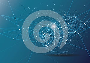 World map point, line, composition the global