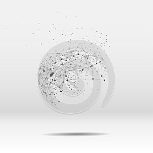 World map point, line, composition the global