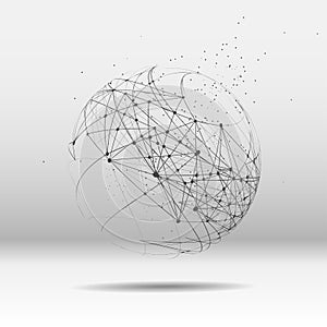 World map point, line, composition the global