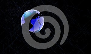World map point, line, composition, representing the global, Global network connection,international meaning. 3D Illustration