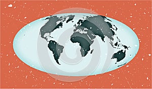 World Map Poster. Aitoff projection.