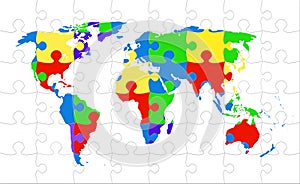World map puzzle photo