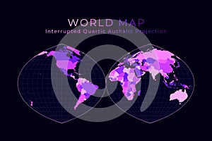 World Map. Quartic authalic projection.