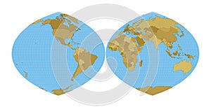 World Map. Quartic authalic projection.