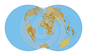 World Map. Rectangular War Office polyconic.