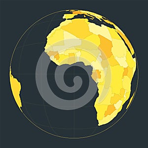 World Map. Satellite tilted perspective.