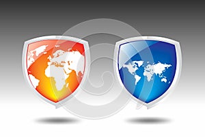 World map Shield vector