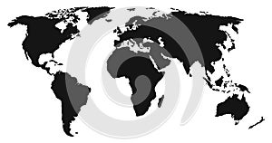 World map, silhouette vector illustration.