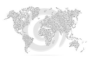 World map. Simple flat dot. Worldmap dotted global. Globe point. World maps circle. Worldwide continents isolated on white backgro