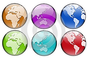 World map in six colors photo