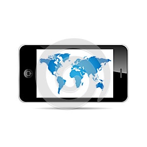 World Map on a smartphone