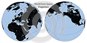 World Map Space Projection