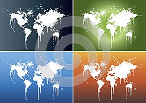 World map splatter backgrounds