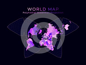 World Map. Steve Waterman`s butterfly projection.