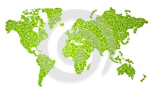 World Map, stylized map, green half circles