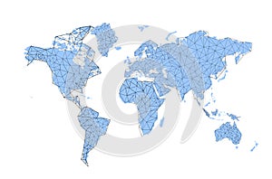 World map on a technological background, glowing lines symbols of the Internet, radio, television, mobile and satellite