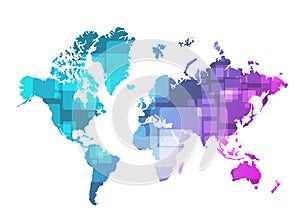 World map technology illustration design