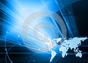 World map technology style