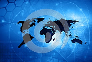 World map technology style