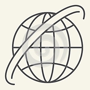 World map thin line icon. Globe vector illustration isolated on white. Earth outline style design, designed for web and