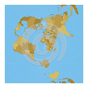 World Map. Transverse spherical Mercator.
