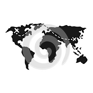 World map travel vector icon. Travel route on a vector map. Icon of flights around the world. Logo of airlines and