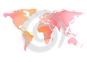 World map vector colorful blend effect white background