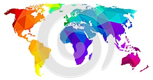 World map, vector colorful illustration.