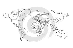World map vector. Contour of world map