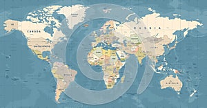 World Map Vector. Detailed illustration of worldmap