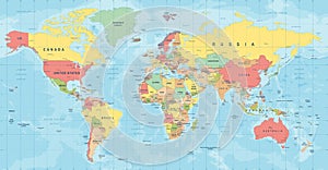 World Map Vector. Detailed illustration of worldmap photo