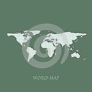 World map vector illustration. Mollweide projection worldmap.