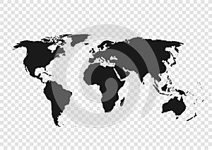 World map vector, isolated on the background of the grid. Flat Earth, map template for web site pattern, anual report, photo