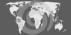 World map vector. Isolated on gray background 2