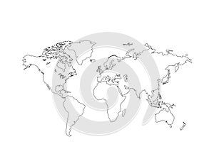 World map vector isolated on white background. Globe worldmap icon.
