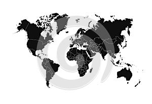 World map vector isolated on white background. Globe worldmap icon.