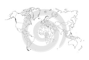 World map vector isolated on white background. Globe worldmap icon. photo