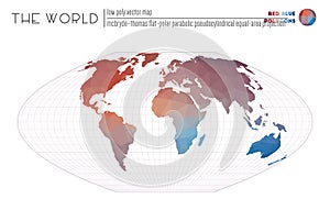 World map with vibrant triangles. photo