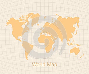 World map in vintage style, vector illustration