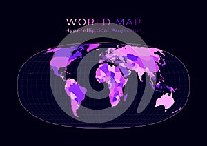 World Map. Waldo R. Tobler`s hyperelliptical.